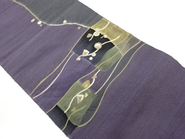 JAPANESE KIMONO / SUKUI-ORI ABSTRACT PATTERN WEAVING NAGOYA OBI